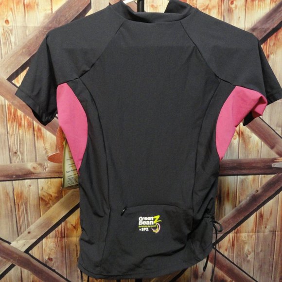 Greenbeanz Women's Rash sun guard shirt upf 50+~Beach wear~Zip pocket in… - Picture 2 of 5